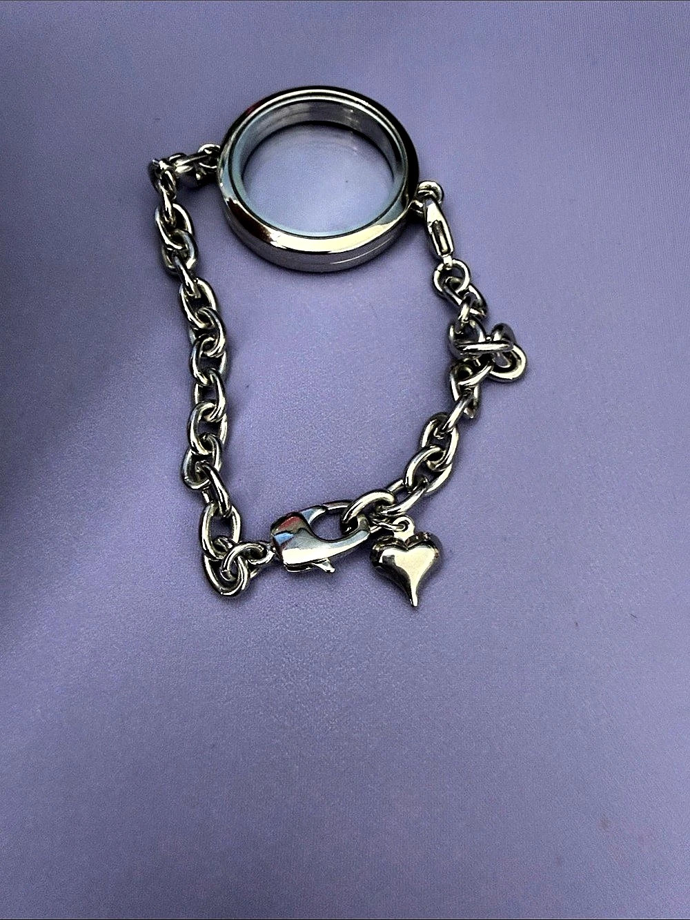 Origami Owl Living Locket Charm Bracelet with Heart Charm